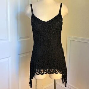 Sue Wong Black Lace Camisole Top
